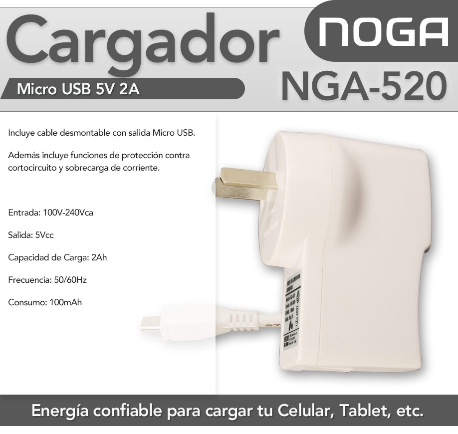 CARGADOR NOGA CEL-TAB NGA-520